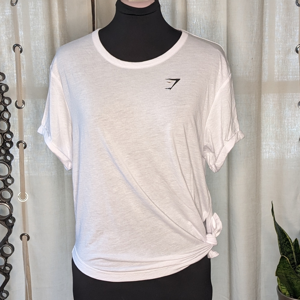 Gymshark white side tie T shirt Large